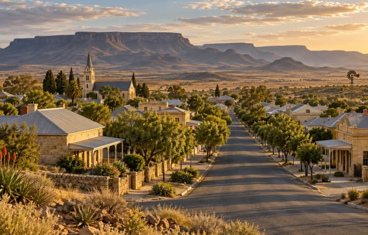 Illustrative generated Karoo town
